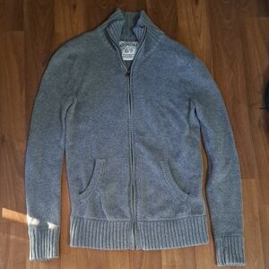 Aeropostale Women's Zip-Up Gray Sweater